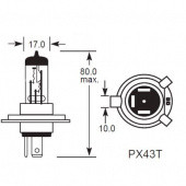 H4 PX43t: Halogen H4 PX43T Base from £0.01 each